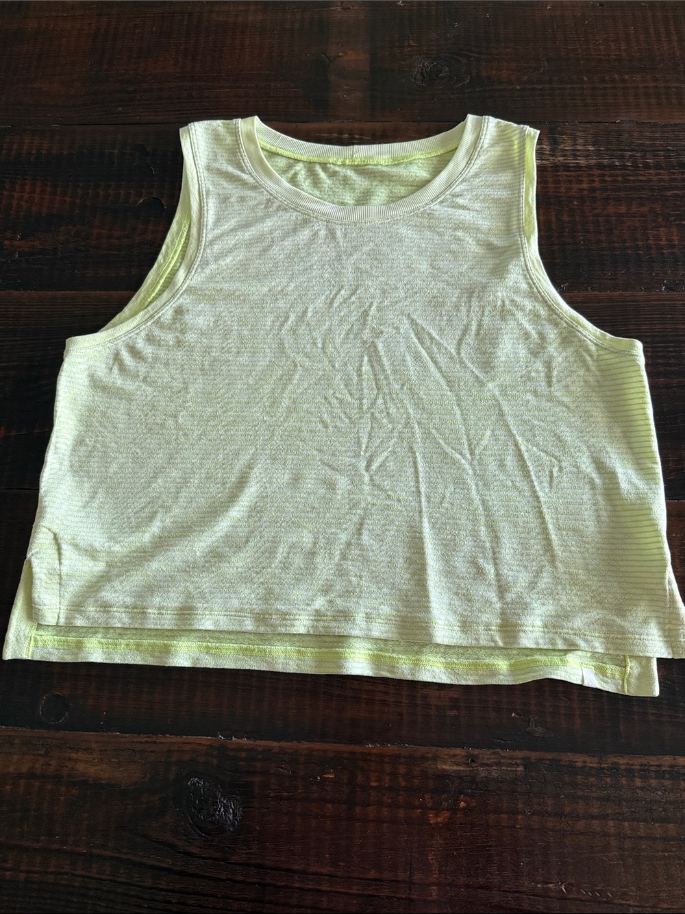 lululemon athletica Light Yellow Cropped Muscle Tank